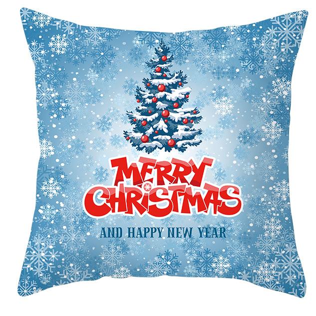 New Blue Snowflake Pillow Cover Winter Christmas Snowman Cushion Cover