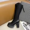 2025 autumn and winter new niche casual high-heeled thick-heeled high boots children's fashion versatile and comfortable Martin boots