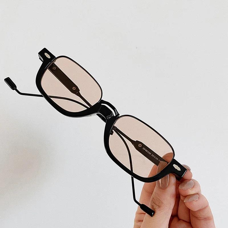Summer New Fashionable Half Frame Semi-Metal Rectangular Sunglasses Retro Trendy Lens Outdoor UV400 Sunglasses Gafas De Sol