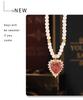 Hepburn-Style Heart Zircon Pendant Necklace: Gold-Plated Titanium, Imitation Pearl Design