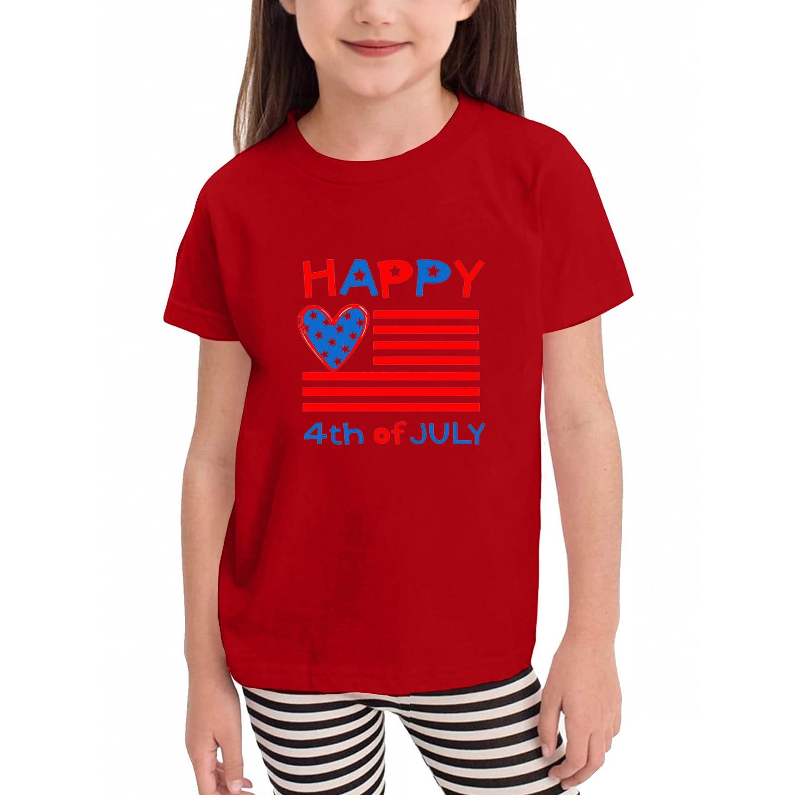 

Футболки для малышей, девочек и мальчиков, детские футболки с короткими рукавами и принтом для мальчиков и девочек 100 красный