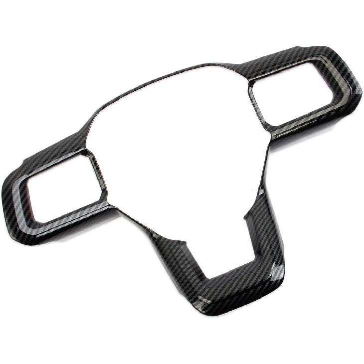 Steering Wheel Cover Molding Trims Accessories for 2024-2025 Ford Mustang (Carbon Fiber Style)