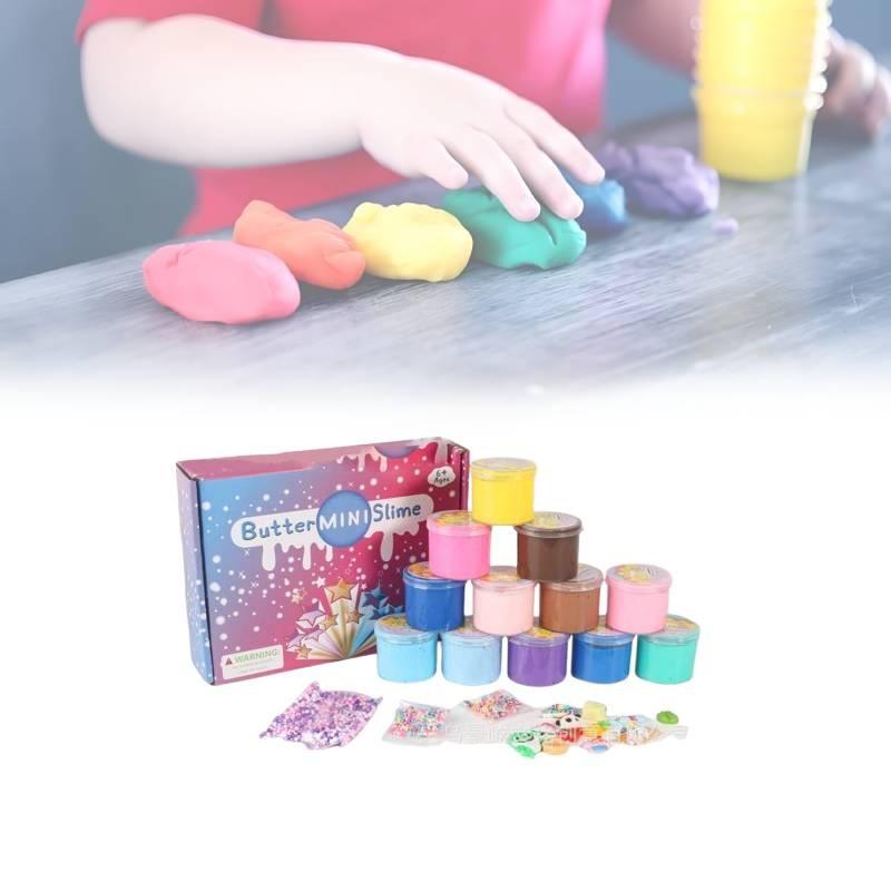 12 Piece Colorful Slime Cotton Mud Set For Kids Creative Diy Fun Activities