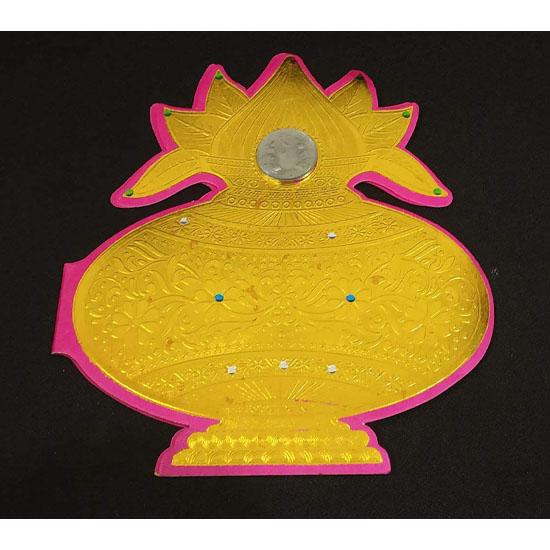 RSINC Shagun Envelopes Gold Party Festivals/Gifts/Shagun/Cash Envelopes (5, Kalash Style) from India
