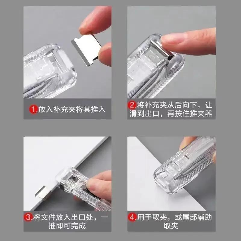 New Push Clip Stapler Staple Remover Binder Push Clamp Tape Dispenser Paper Clips Office Supplies Set Desktop Stapler Office