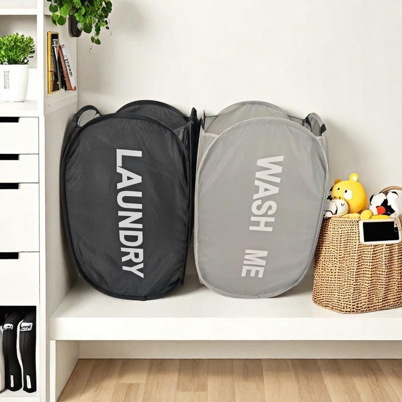 Portable Foldable Laundry Basket: Printed Hamper for Dirty Clothes, Bedroom Storage Bin