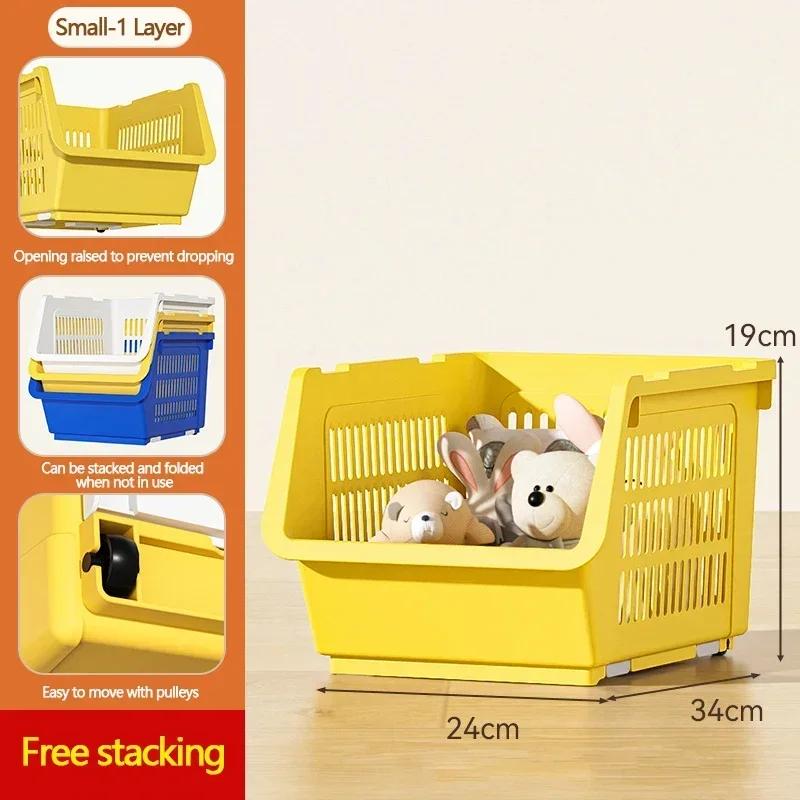 Stackable Vegetable Storage Baskets Household Snack Toy Storage Rack Multi Layers Floor Standing Multi-Function Bathroom Basket