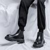 2025 Chelsea boots men's Martin boots black British platform cigarette boots trendy mid-top short boots 68006-R