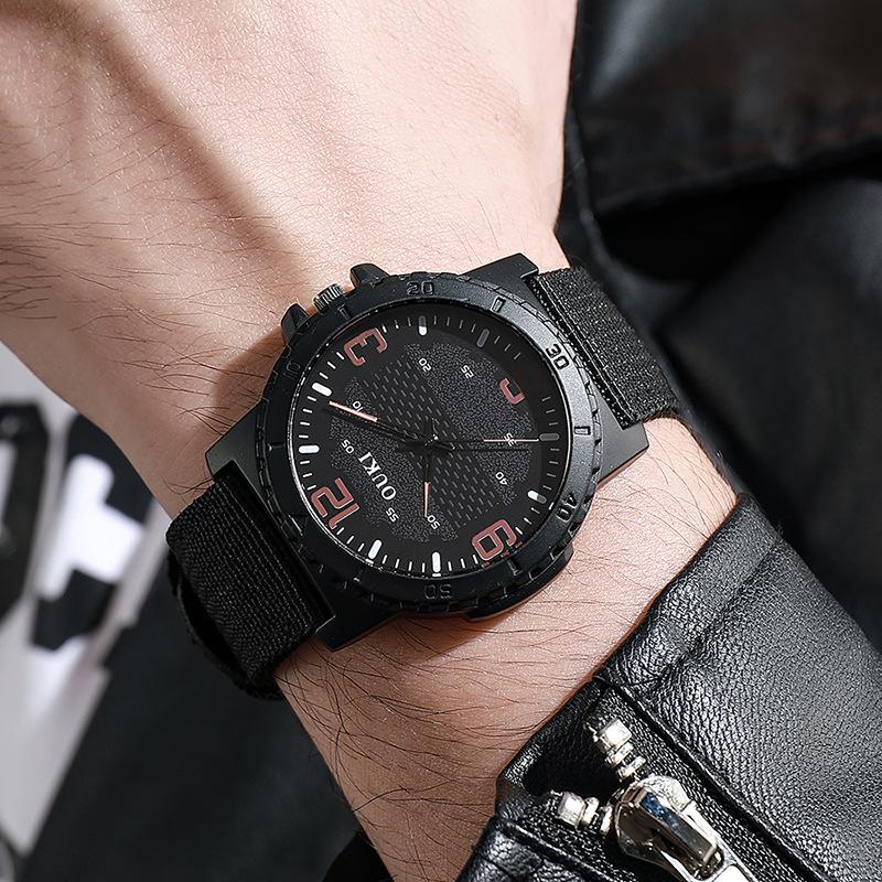 Fashion Men's Outdoor Sports Quartz Watches Top Brand Luminous Large Dial Watches Nylon Strap Men's Original Design Watches