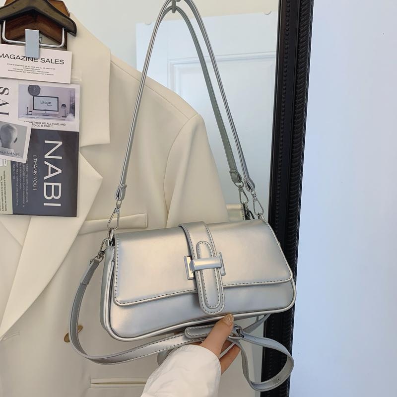

Solid Women Underarm Shoulder Side Bag Small PU Leather Handbag And Purse Vintage Luxury Brand Lady Flap Crossbody Sling Bag 30cm))