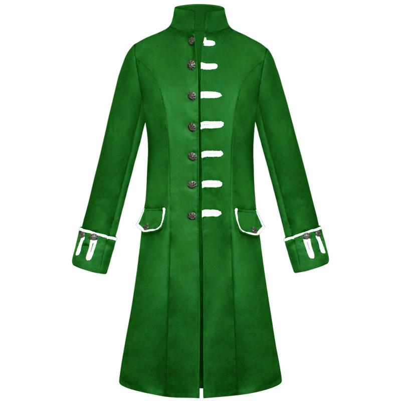 

Men s Coat Jacket Trench Coat Medium and Long Steampunk Retro Stand-up Collar Medieval XXL