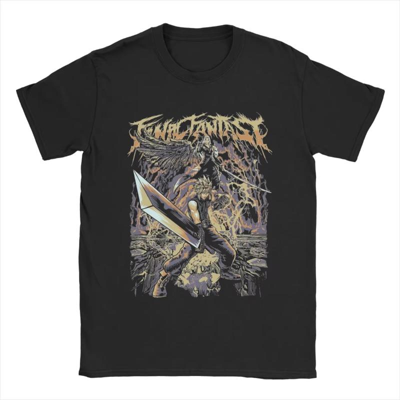 

2025 Summer/Autumn Final Fantasy Retro Printed T-shirt Loose and Casual Short-sleeved Trendy Top for Men and Women S разноцветный