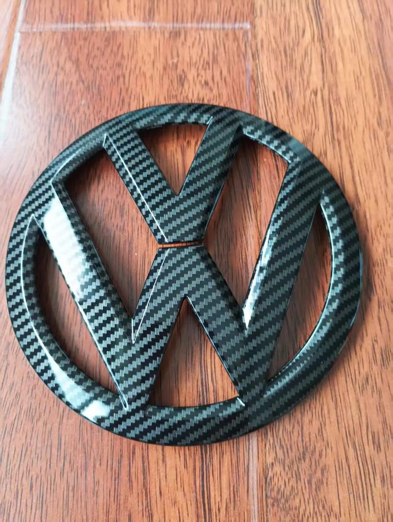 BAJH3 2025 Hot Black 13.5CM Front & 11CM Rear Emblems with Carbon Fiber Pattern for Volkswagen MK7 GTI Golf Replacement