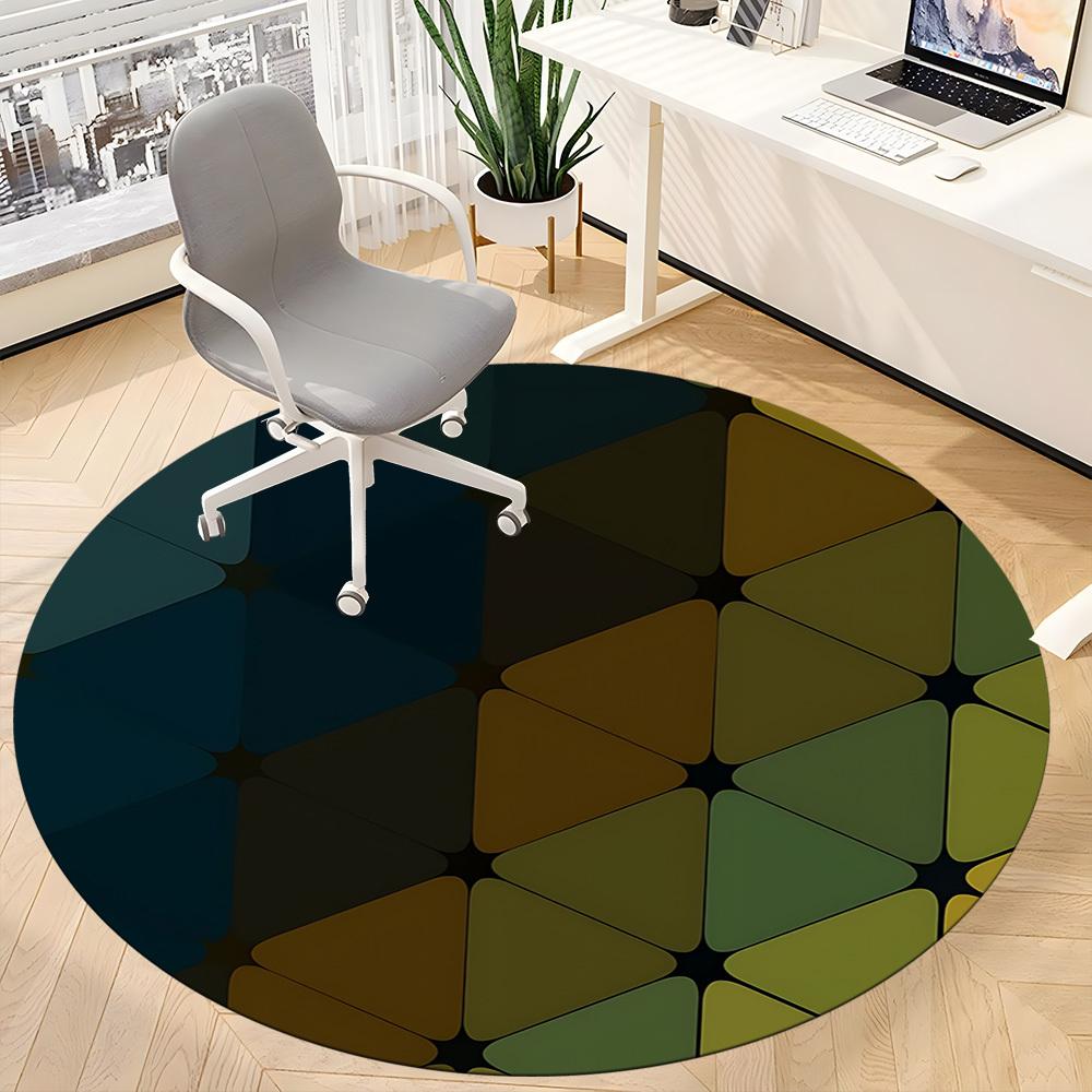 1PC Geometric Triangle Pattern Chair Carpet for Office Non-Slip, Lightweight, Machine Washable Rug for Office, Sleeping, Room - Holiday Decoryy25100