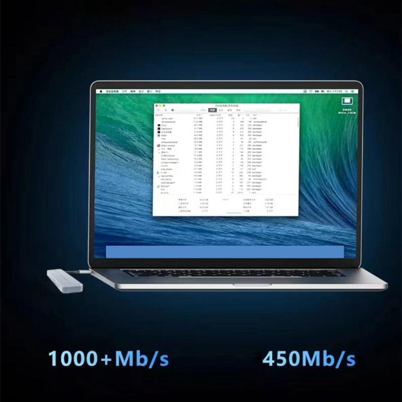 Solid Disk Case M.2 Solid Disk Enclosure Supports 10Gbps Fast Speed Data Transfer Aluminum Heat Dissipation Power Failure Protect