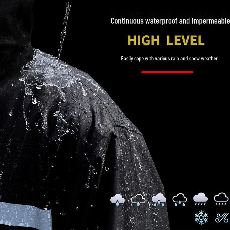 Adult One-Piece Long Raincoat: Fashionable, Thickened, Lengthened Outdoor Windbreaker & Cycling Poncho