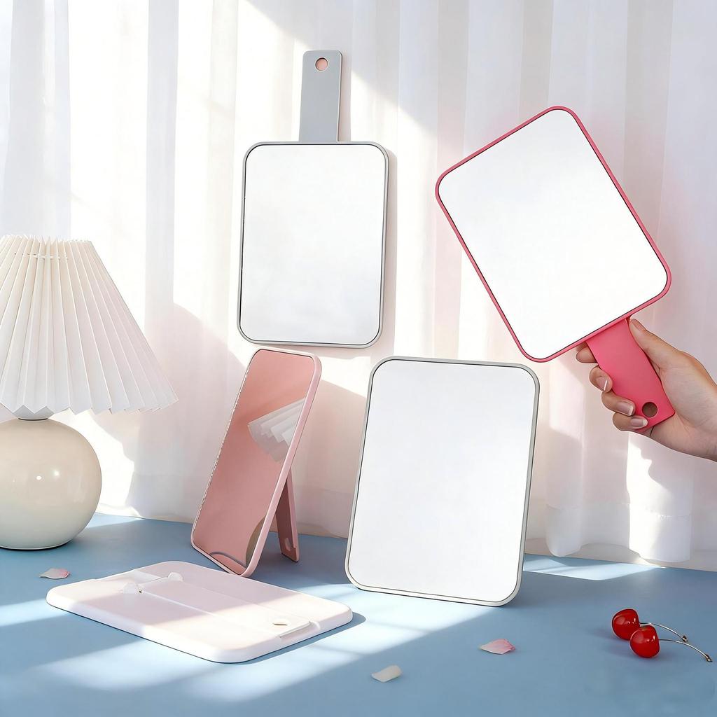 Foldable HD Wall-Mounted Makeup Mirror, Portable, Large Size, Princess Style, Hand-Held Option