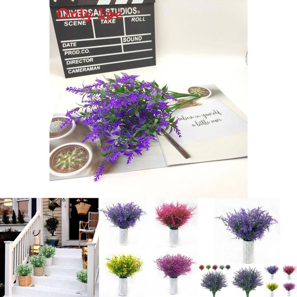 Faux Lavender Flower Arrangement In Purple For Patio And Yard Decoration