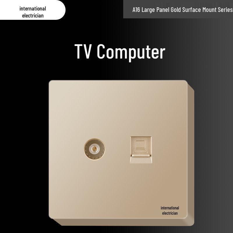 Priză electrică ultra-subțire de 16A cu montaj aparent cu panou de perete cu cinci găuri pentru uz casnic și pentru aparat de aer condiționat