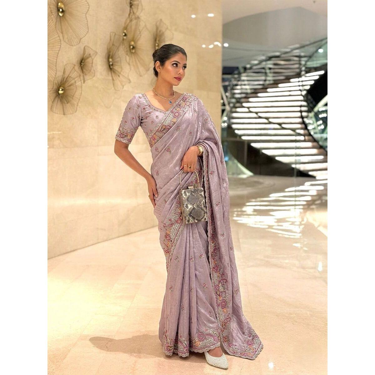 Premium Party Wear Soft Tissue Chiffon Silk Saree Collection