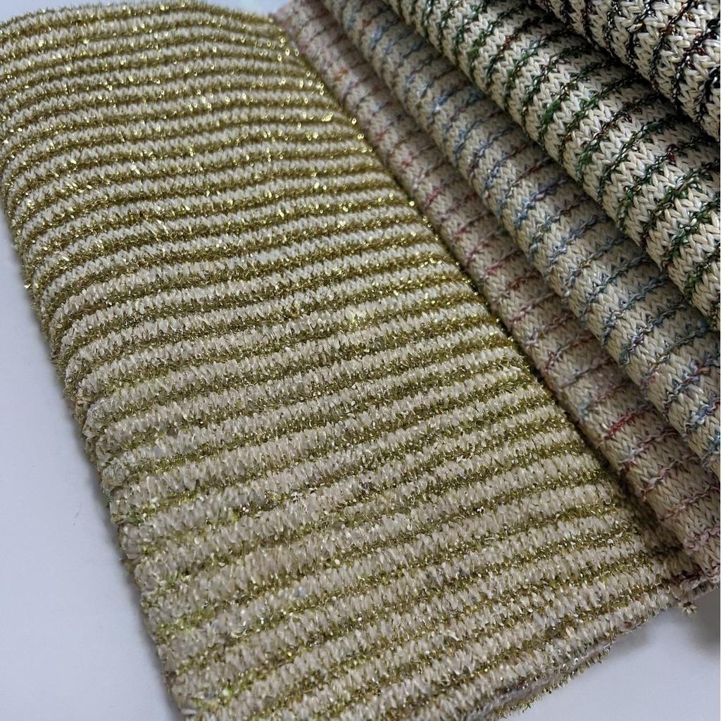 1yard Stripe PP Grass Raffia Woven Fabric PP Straw Fabric DIY Beach Straw Hand Bag Material Designer Fabric for Patchwork
