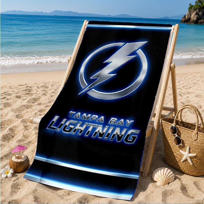 Tampa Lightning Logo Beach Towel, Super Soft Microfiber, Perfect Gift for Her/Him, Birthday, for Pool, Beach, Travel, Decor Beach Party