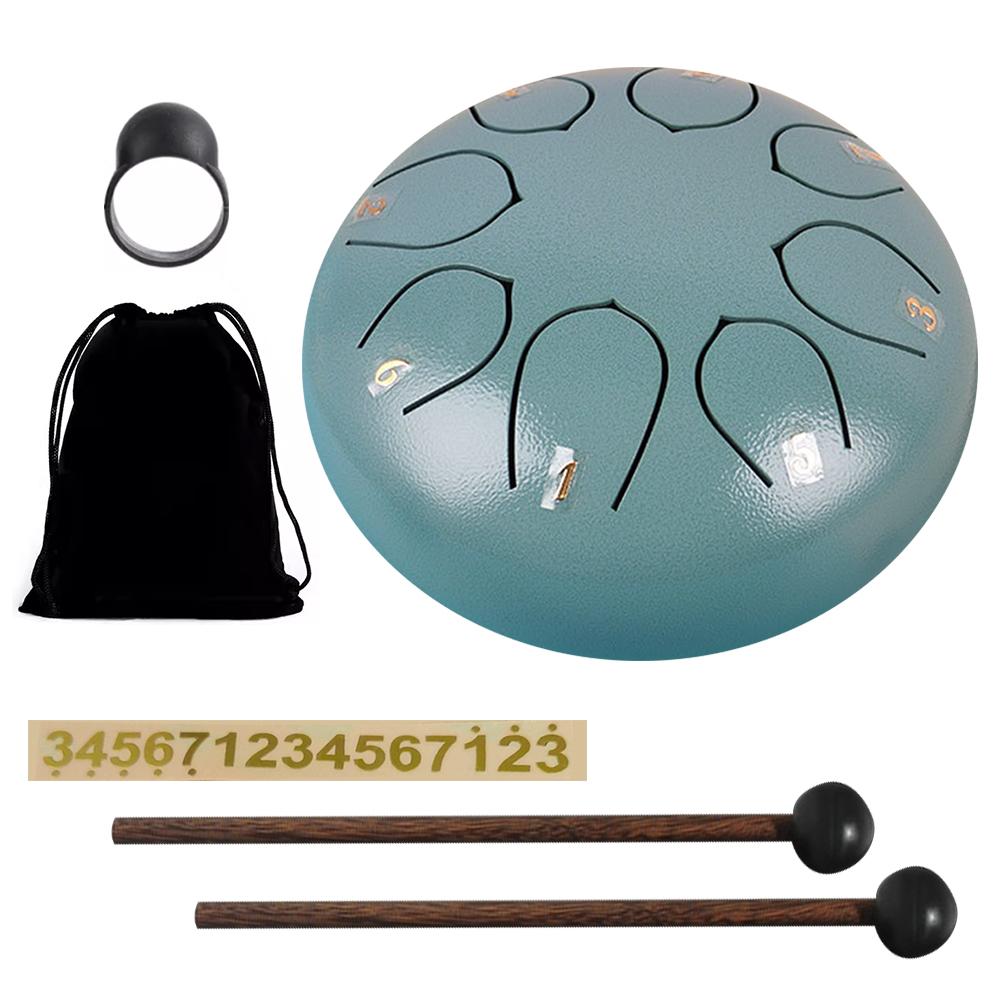 

6-дюймовые 8-нотные ударные инструменты с сумкой для барабанных палочек Звуковые лечебные инструменты для развлечений Медитация Йога Дзен Подарки синий