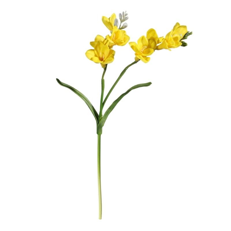 Realistic Simulation PU Freesia Flower With Bendable Iron Wire Stems Artificial Flower for Wedding Party Decoration