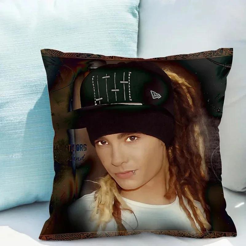 45x45 Poszewki na poduszki Tom Kaulitz Dwustronny nadruk Zestawy sof Pościel w rozmiarze Twin Ozdobne poduszki do salonu Poduszka