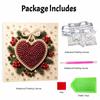 Premium Framed Pearl Art Kit with Christmas Heart Pattern 5D Sparkling Bead Canvas DIY Relaxing Craft for Home Wall Decor Gift Decoration Holiday