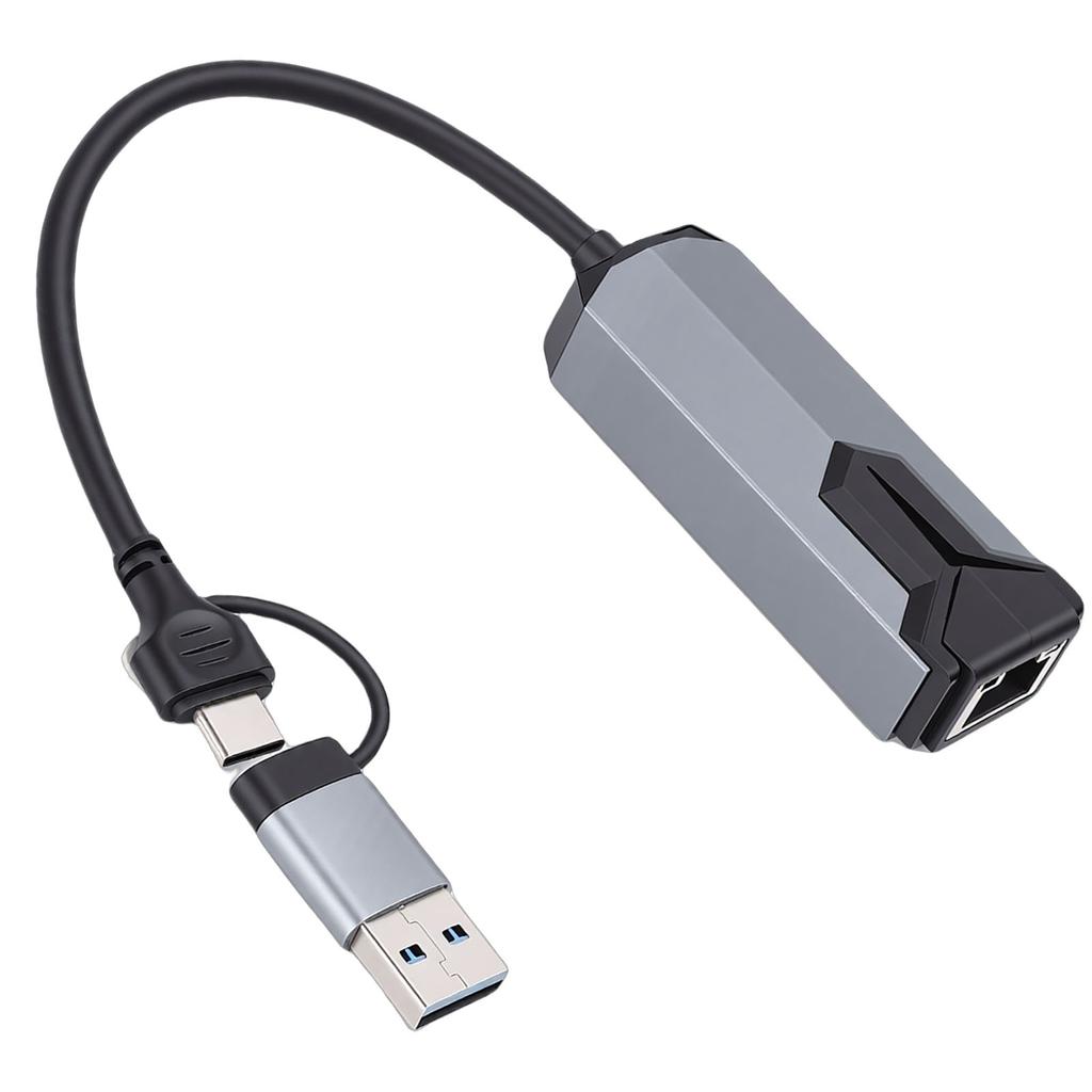 USB Type C to 2.5G Ethernet Adapter 2500Mbps RJ45 Gigabit Network Speed for Laptop USBC Devices