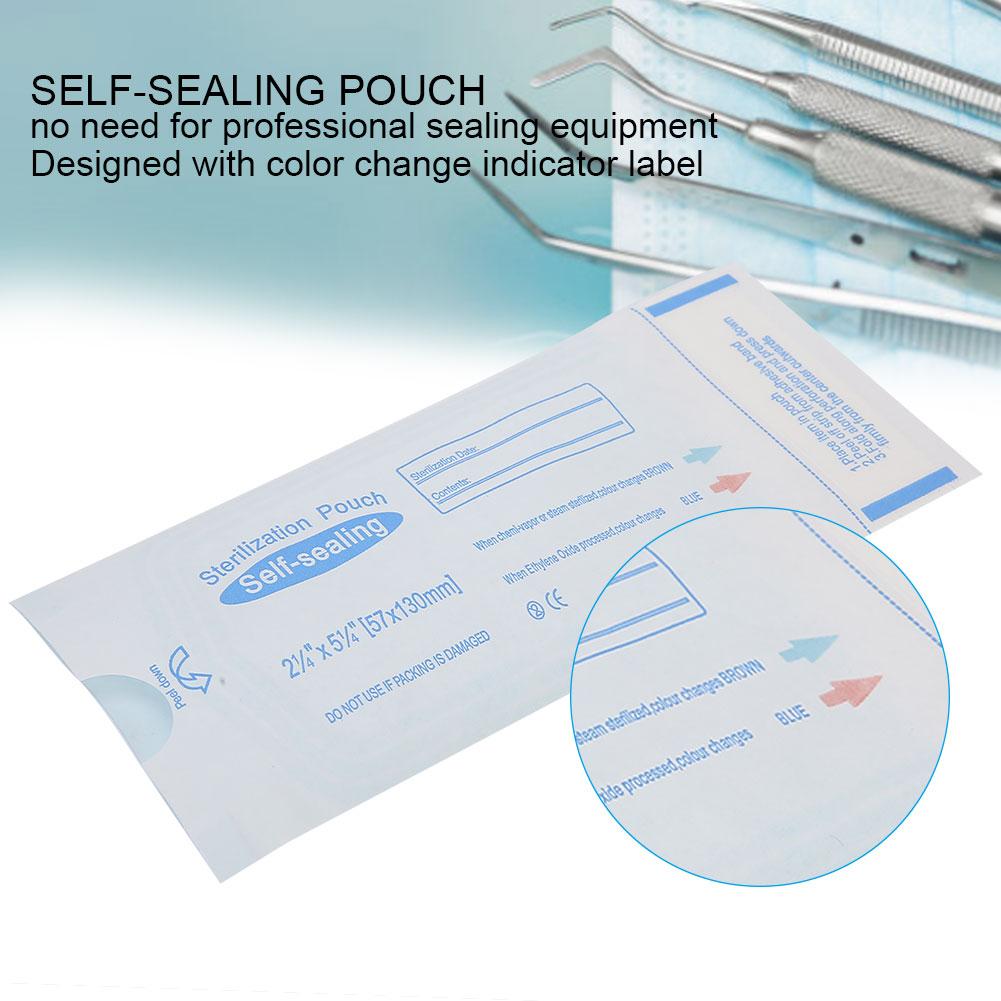 Buy 200pcs/box 57 X 130mm Self-Sealing Pouches Dental Pouches Bags ...