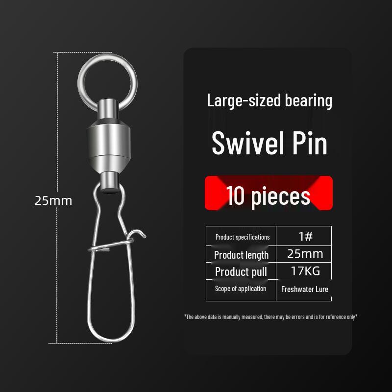 Large Swivel Connector Quick Lure with 304 Stainless Steel Bearing and 8-Shaped Reinforced Pin for Sea Fishing