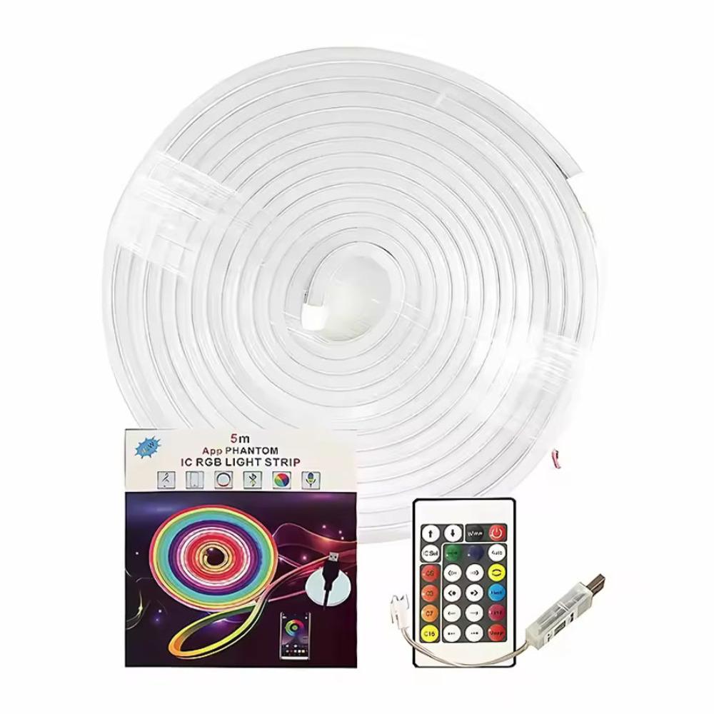 5V USB Waterproof Neon Strip Light RGB Neon LED Strip Bluetooth App With Remote Control RGB Strip For Indoor Outdoor Home Decor