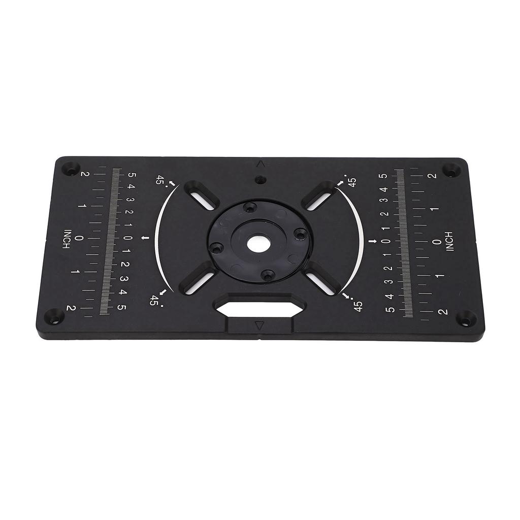 Router Plate Aluminum Alloy Router Table Insert Plate Trimming Machine Flip Board Black