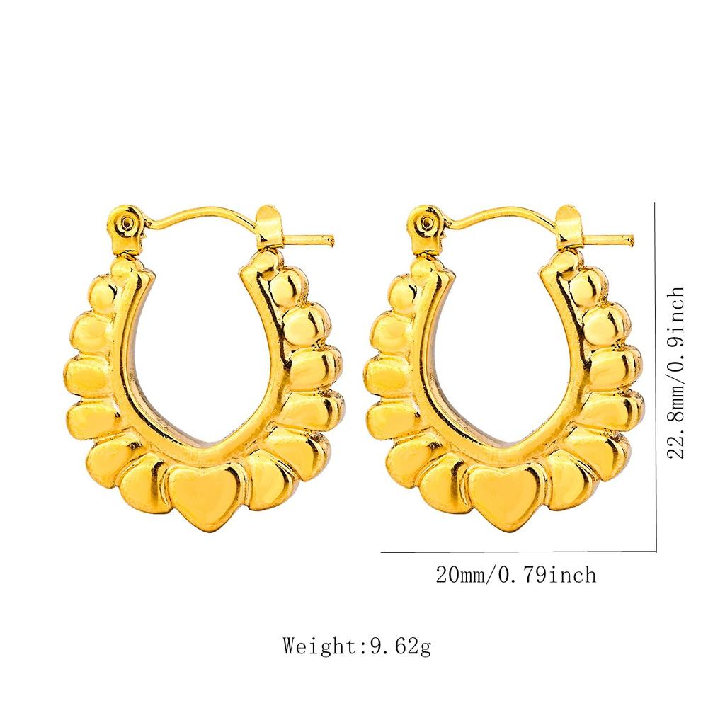 Trending Stainless Steel Chunky Round Earrings For Women 2024 New Gold Color Geometric Ear Hoops Fashion Earrings Jewelry Gift