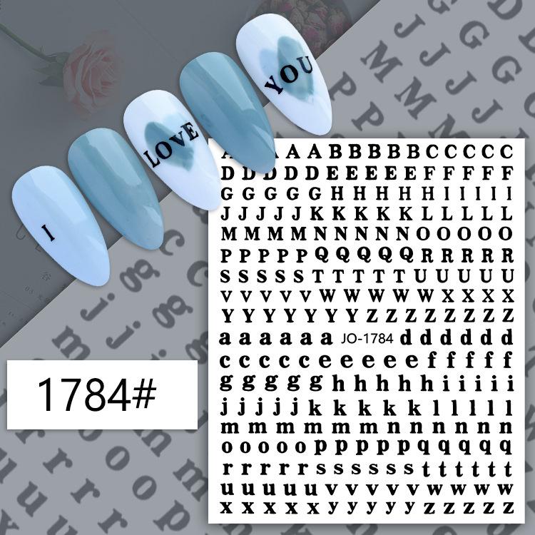 Gold & Rainbow Fluorescent Letter Nail Art Stickers
