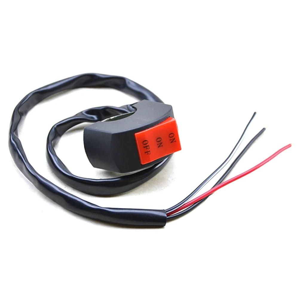 LED Headlight Switch Far Near Three Line Motorcycle Handlebar Switch Button Driving Light Switch Motorbike Switch Button