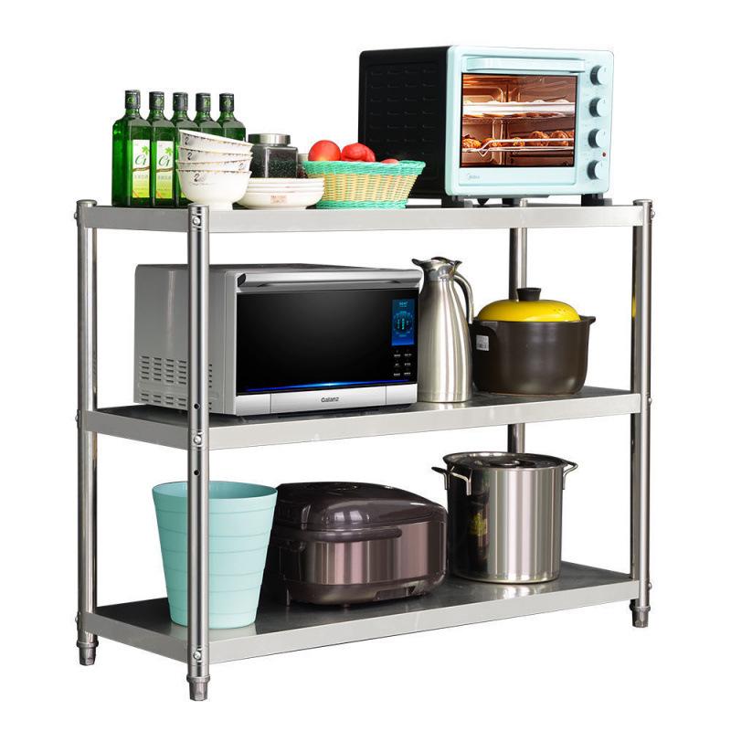 Stainless Steel Multi-Layer Kitchen Shelving Unit - Floor Standing Storage Rack