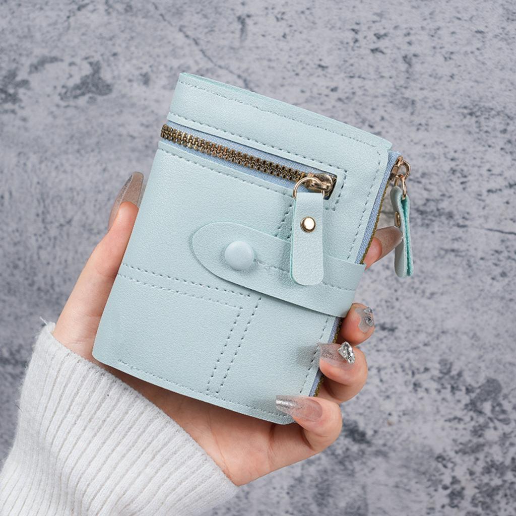 Billeteras para Mujer Cartera Billetera Pequeña Monedero Corta con Cremallera y Broche Cartera de Moda Femenina de Cuero Bolso para Dinero