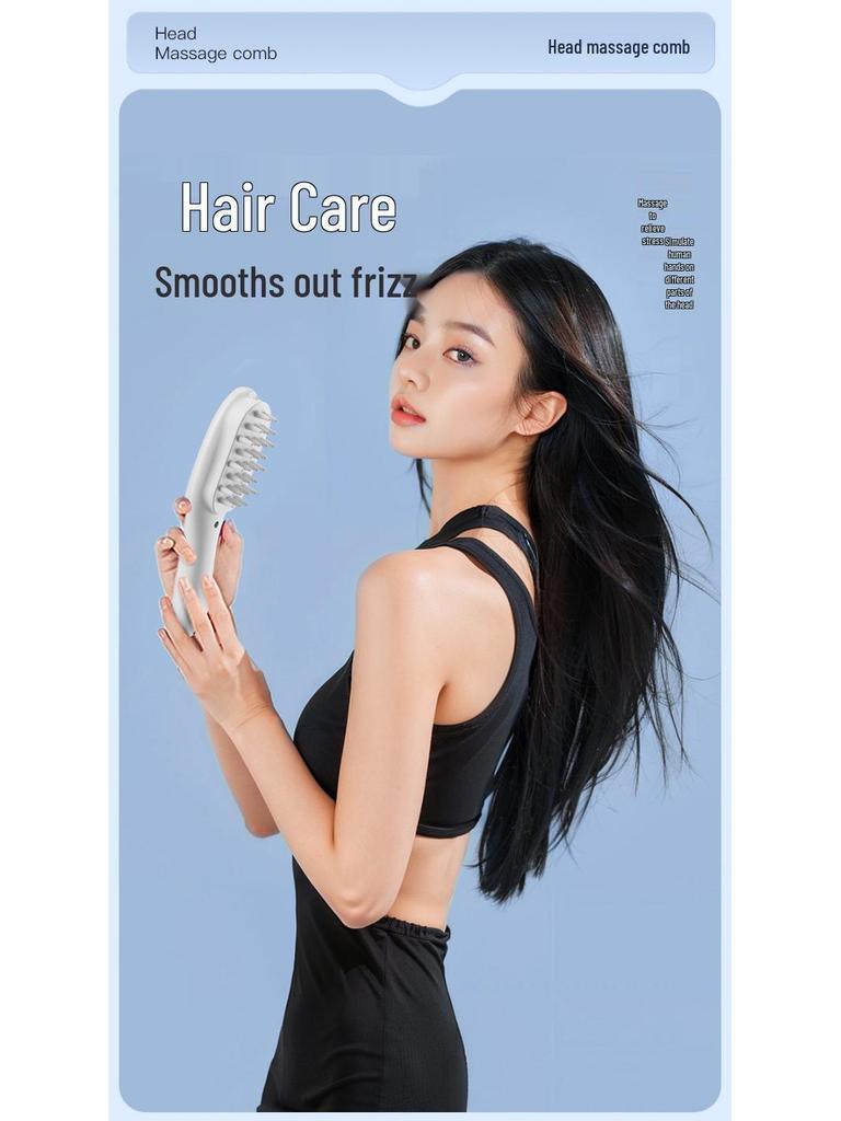 Red & Blue Light Electric Scalp Massager Comb with Hair Growth Oil