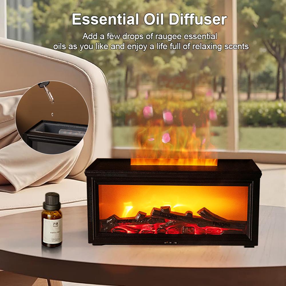 Fireplace Humidifier Flame Humidifier Aroma Diffuser Essential Oil Diffuser Aromatherapy Fragrance Diffuser with Remote Control