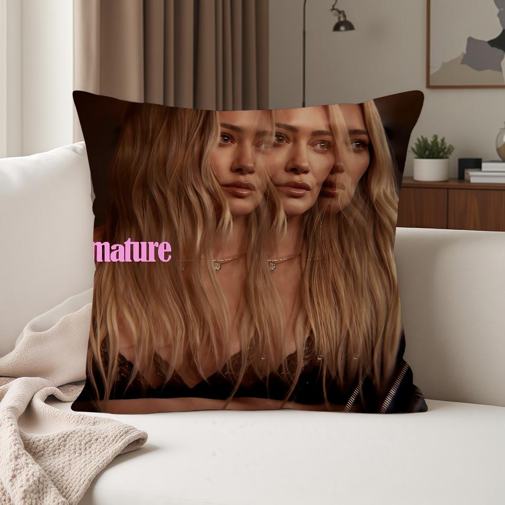 Singer HHilary Duff Luck Or Something Pillow Case Suitable For Bedrooms Living Rooms Cars Home Decoration