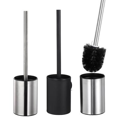 Stainless Steel Toilet Brush Set Non Perforated Wall Mounted Vertical Toilet Brush Holder Durable Bristles Deodorant