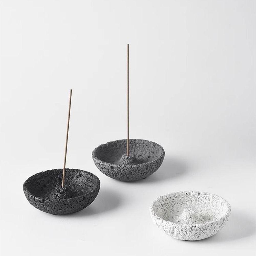 Cement Cement Incense Burner Plug in Planetary Style Incense Stick Stand Concrete Texture Multi-functional Incense Burning Tray