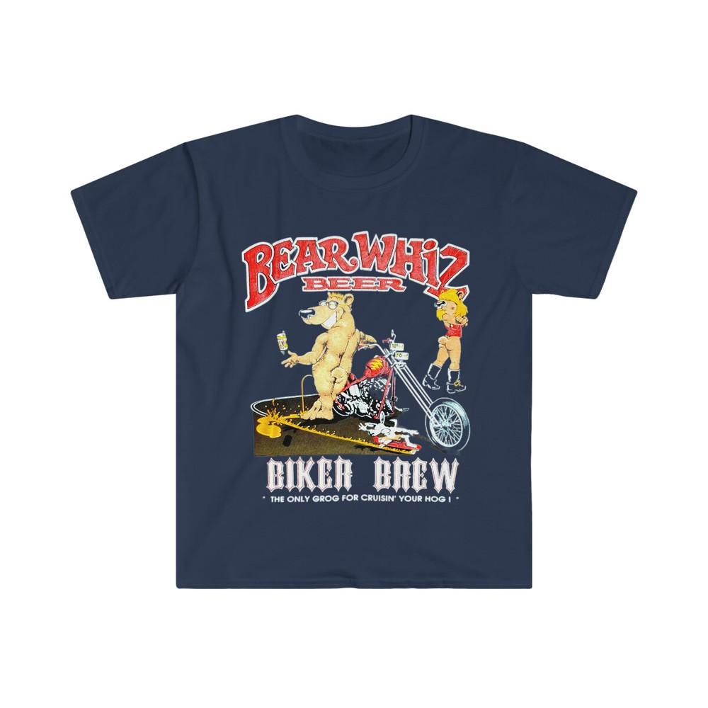 

Мягкая хлопковая футболка. Медведь Виз Пиво. Байкерский напиток 4XL