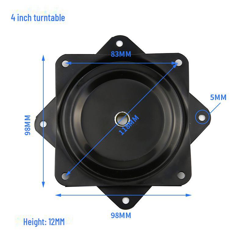 Square Black Iron Furniture Turntable Base for Chairs
