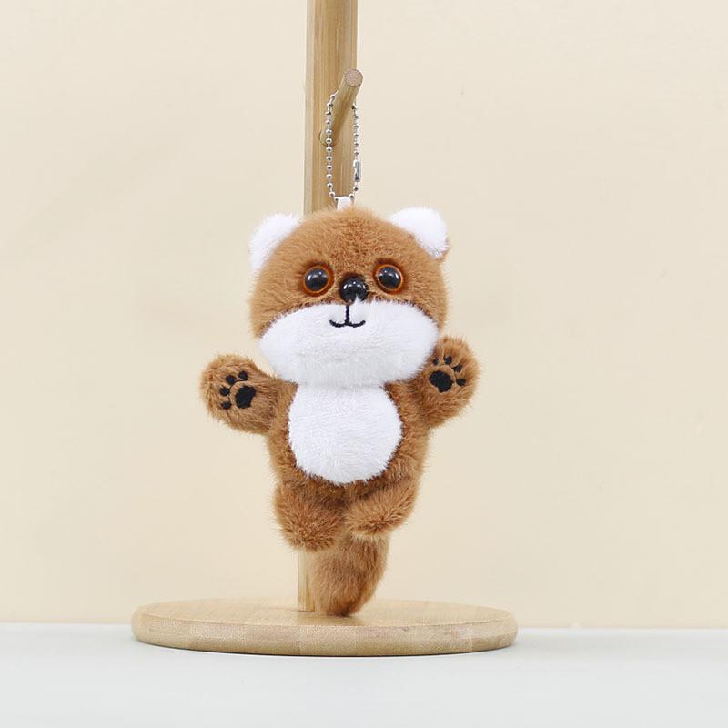 Plush Fox Toy Keychain With Soft Short Fur For Bag Accessory Cute Keychain Fox