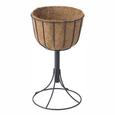 Takasho Qsui AQUA Tower Basket Planter, Stand Type, Small, Black, Freestanding, Water Supply and Breathability, Palm Fiber, PQA-03