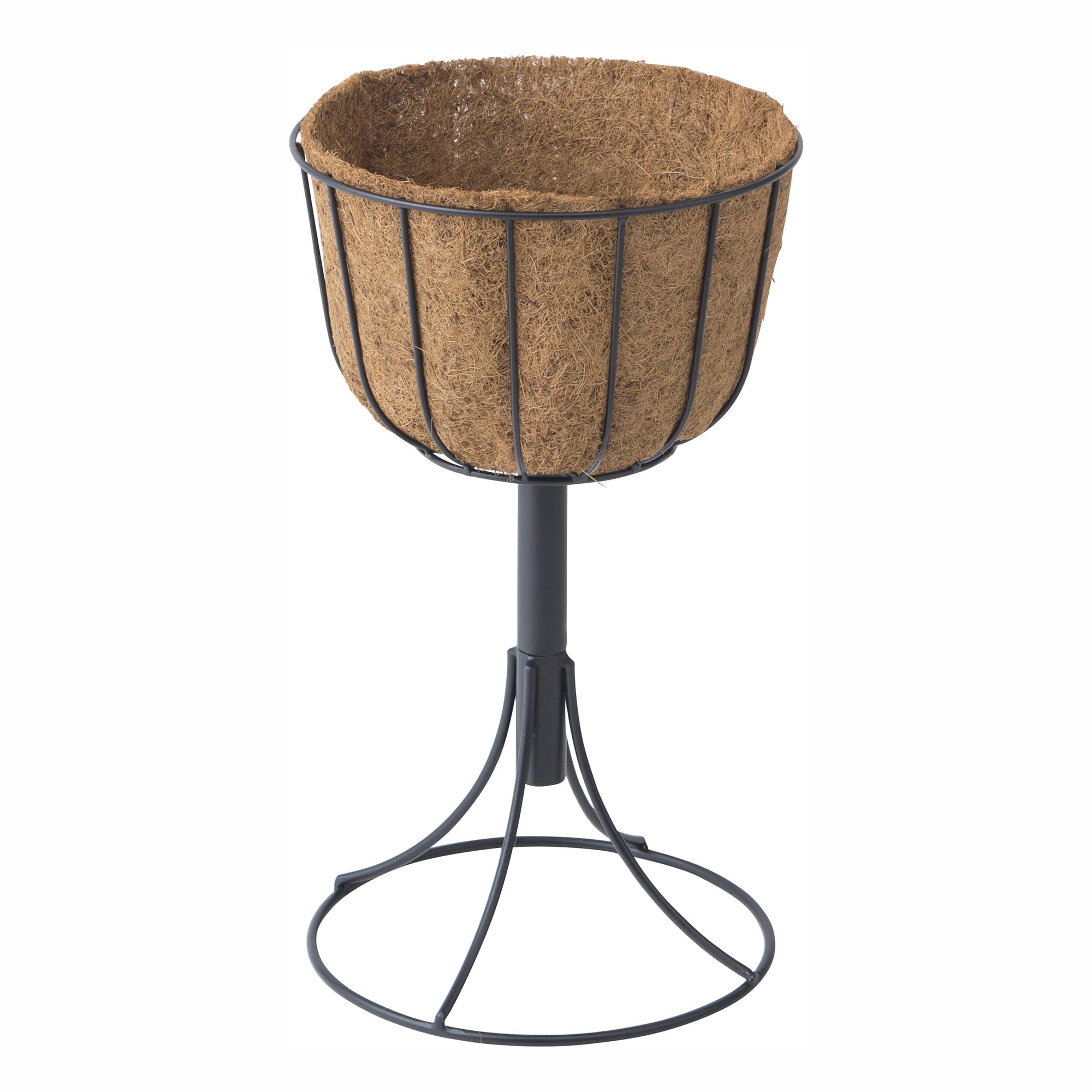 

Takasho Qsui AQUA Tower Basket Planter, Stand Type, Small, Black, Freestanding, Water Supply and Breathability, Palm Fiber, PQA-03